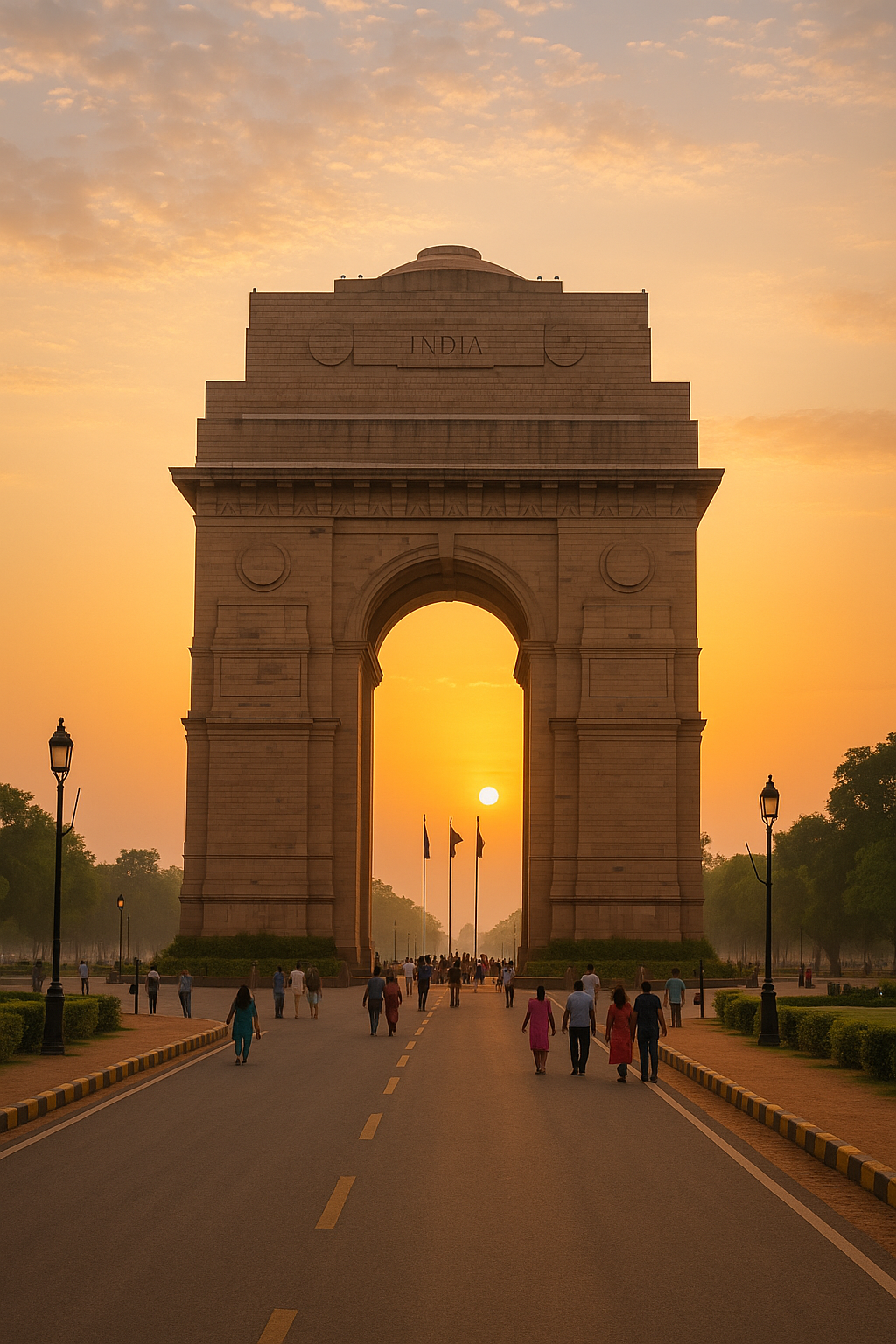 India Gate at Sunset – Iconic Landmark of New Delhi, India Tourism